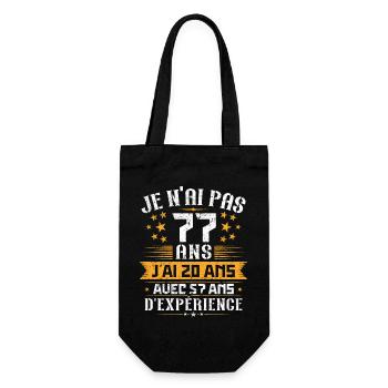 Je n'ai pas 77 ans, Cadeau d'anniversaire 77 ans - Sac à bouteille - noir - Devant