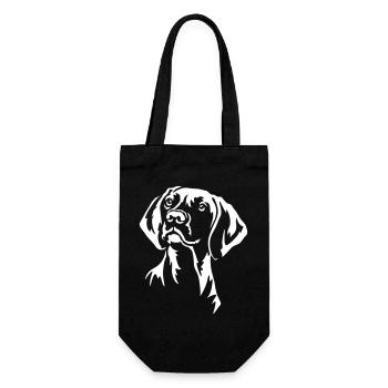 Magyar Vizsla Kopf "Black Edition" - Geschenkbeutel für Flaschen - Schwarz - Vorne