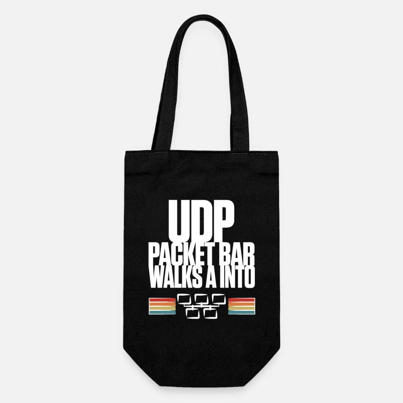 UDP Packet Bar Walks A Into - Geschenkbeutel für Flaschen - Schwarz