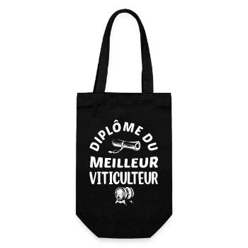 Diplôme du meilleur viticulteur t-shirt vin - Sac à bouteille - noir - Devant