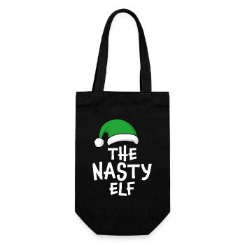 Der fiese Elf - Geschenkbeutel für Flaschen - Schwarz - Vorne