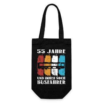 Busfahrer 55 Jahre Busfahren 55 Geburtstag Spruch - Geschenkbeutel für Flaschen - Schwarz - Vorne
