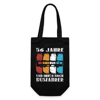 Busfahrer 56 Jahre Busfahren Beruf 56 Geburtstag - Geschenkbeutel für Flaschen - Schwarz - Vorne