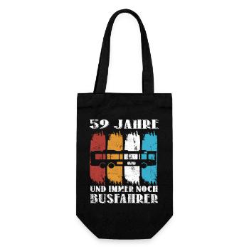 Busfahrer 59 Jahre Busfahren 59 Geburtstag Spruch - Geschenkbeutel für Flaschen - Schwarz - Vorne