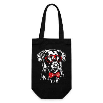 BEAUCERON Brille Fliege Hunde Hund Wilsigns - Geschenkbeutel für Flaschen - Schwarz - Vorne
