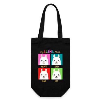 Meine Lama-Stimmung - Geschenkbeutel für Flaschen - Schwarz - Vorne
