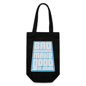 bad decisions great stories - Geschenkbeutel für Flaschen - Schwarz - Vorne
