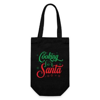 Cooking For Santa - Christmas - Gift Bag for Bottles - black - Front