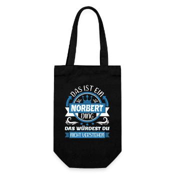 Norbert Name Vorname Namenstag Namensgeschenk - Geschenkbeutel für Flaschen - Schwarz - Vorne