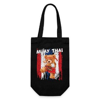 Muay Thai Bear Teddy Bear Cadeau - Sac à bouteille - noir - Devant