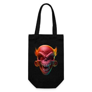 Red laughing Skull - Geschenkbeutel für Flaschen - Schwarz - Vorne