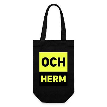 Och herm - Geschenkbeutel für Flaschen - Schwarz - Vorne