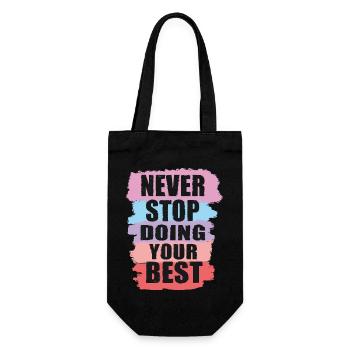Never stop doing your best - Sac à bouteille - noir - Devant