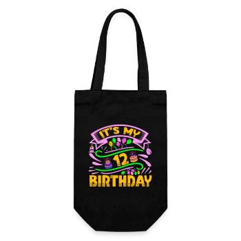It's My 12 Birthday - Gift Bag for Bottles - black - Front
