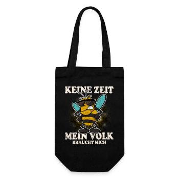 Keine Zeit Mein Volk Braucht Mich Imker - Geschenkbeutel für Flaschen - Schwarz - Vorne