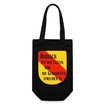 Badisch ist wie Latein - Geschenkbeutel für Flaschen - Schwarz - Vorne