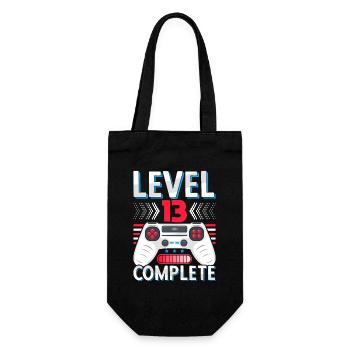 Abi Graduation 13th grade Abitur Gymnasium Level 13 - Gift Bag for Bottles - black - Front