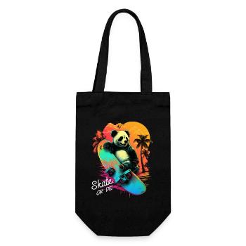 Cool Retro Panda Skateboard Neon Cadeau - Sac à bouteille - noir - Devant