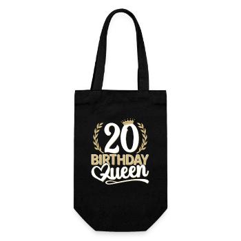 20th birthday woman 20 years old 20th 20s Queen - Gift Bag for Bottles - black - Front