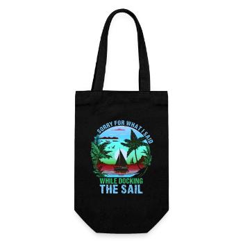 Retro Sailboat Sailor Captain Gift - Sac à bouteille - noir - Devant