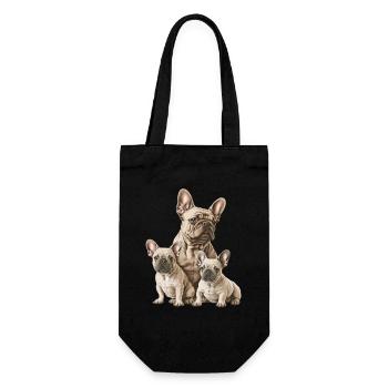 French Bulldog Family - Gift Bag for Bottles - black - Front