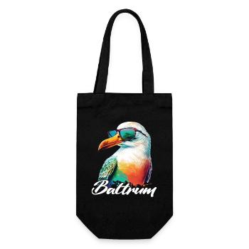 Baltrum Urlaub coole bunte Möwe mit Sonnenbrille - Geschenkbeutel für Flaschen - Schwarz - Vorne