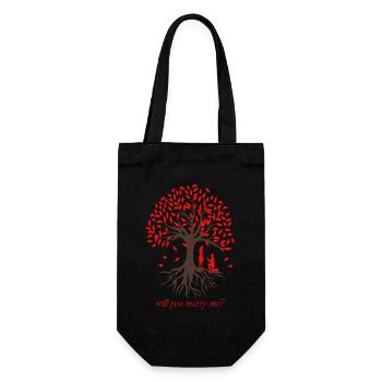 Demande en mariage Arbre de vie amoureuse - Sac à bouteille - noir - Devant