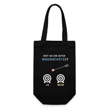 Bist du ein guter Bogenschütze ja nein - Geschenkbeutel für Flaschen - Schwarz - Vorne