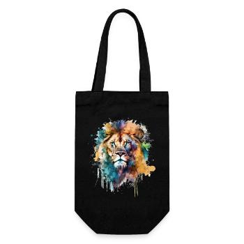 Lion - Gift Bag for Bottles - black - Front