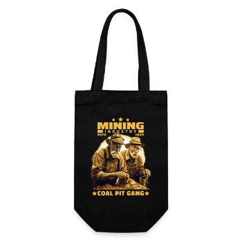 Goldgräber Bergarbeiter Bergleute Bergmänner - Geschenkbeutel für Flaschen - Schwarz - Vorne