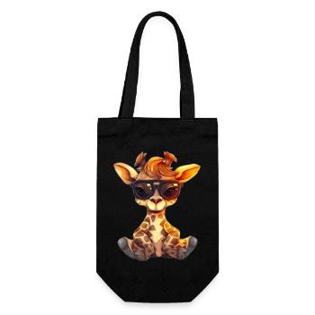 Mignon bébé girafe - Sac à bouteille - noir - Devant