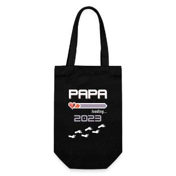 Papa 2023 loading... - Geschenkbeutel für Flaschen - Schwarz - Vorne