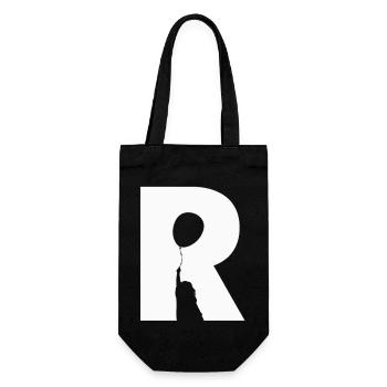 Illusion d’optique art psychédélique rétro formes R - Sac à bouteille - noir - Devant