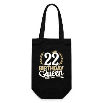 22nd birthday woman 22 years old 22nd 22er Queen - Gift Bag for Bottles - black - Front