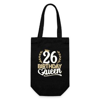 26th birthday woman 26 years old 26th 26er Queen - Gift Bag for Bottles - black - Front