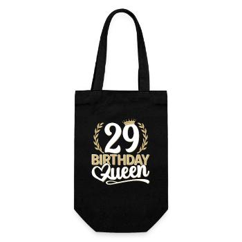 29th birthday woman 29 years old 29th 29er Queen - Gift Bag for Bottles - black - Front