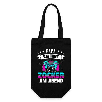 Gamer Papa - Geschenk für Gamer zum Vatertag - Geschenkbeutel für Flaschen - Schwarz - Vorne