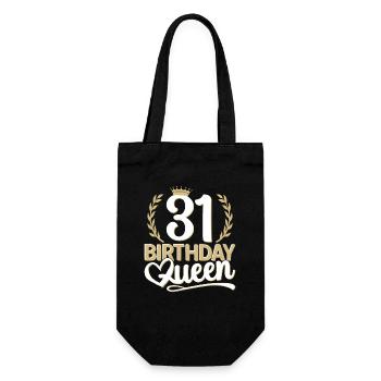 31st birthday woman 31 years old 31st 31er Queen - Gift Bag for Bottles - black - Front