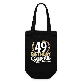 49th birthday woman 49 years old 49th Queen - Gift Bag for Bottles - black - Front