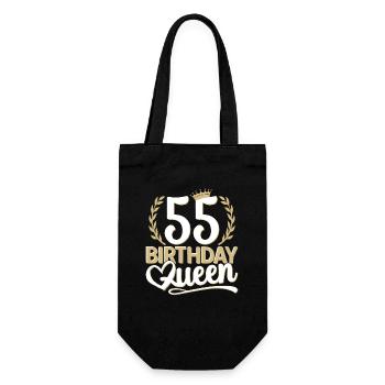 55e anniversaire Femme 55 ans 55e 55e reine - Sac à bouteille - noir - Devant