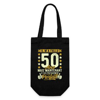 50 Ans Anniversaire Humour 50ème il m'a fallu 50 - Sac à bouteille - noir - Devant