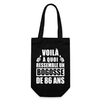 bogosse de 86 ans / humour anniversaire 86 ans - Sac à bouteille - noir - Devant