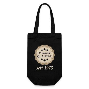 Premium Qualität seit 1973 - Geschenkbeutel für Flaschen - Schwarz - Vorne
