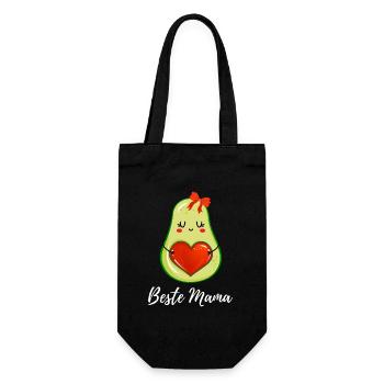 Avocado Herz Beste Mama Muttertag Geschenkidee - Geschenkbeutel für Flaschen - Schwarz - Vorne