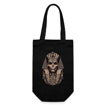 Pharao Ägypten Totenkopf Totenmaske Geschenk - Geschenkbeutel für Flaschen - Schwarz - Vorne