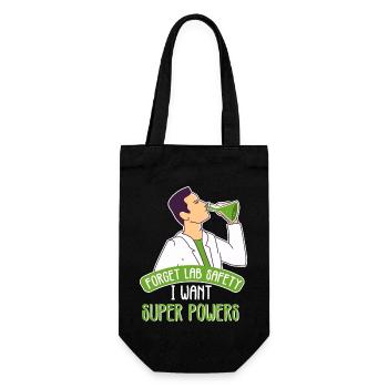 Science Super Power Wissenschaft Chemielehrer - Geschenkbeutel für Flaschen - Schwarz - Vorne