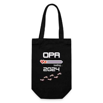 Opa 2024 loading... - Geschenkbeutel für Flaschen - Schwarz - Vorne