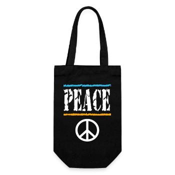 Retro Peace Vibes T-Shirt - Geschenkbeutel für Flaschen - Schwarz - Vorne