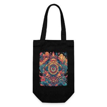 Magic Psychedelic Trip Abstrakt Design - Geschenkbeutel für Flaschen - Schwarz - Vorne