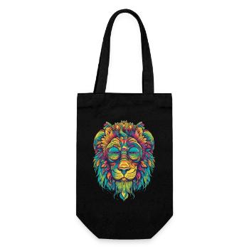 Colorful Lion LSD Psychedelic Design High - Gift Bag for Bottles - black - Front